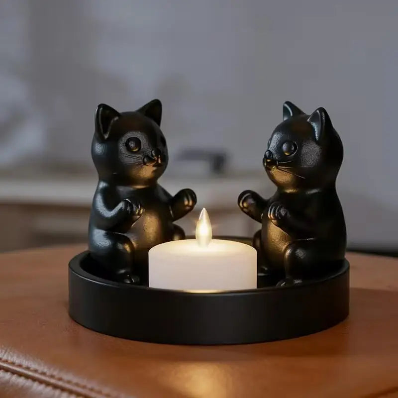 1pcs Cat-Shaped Candlestick – Cozy Desktop & Home Decor for Living Room, Bedroom, Study, Meow Theme Zpaxo