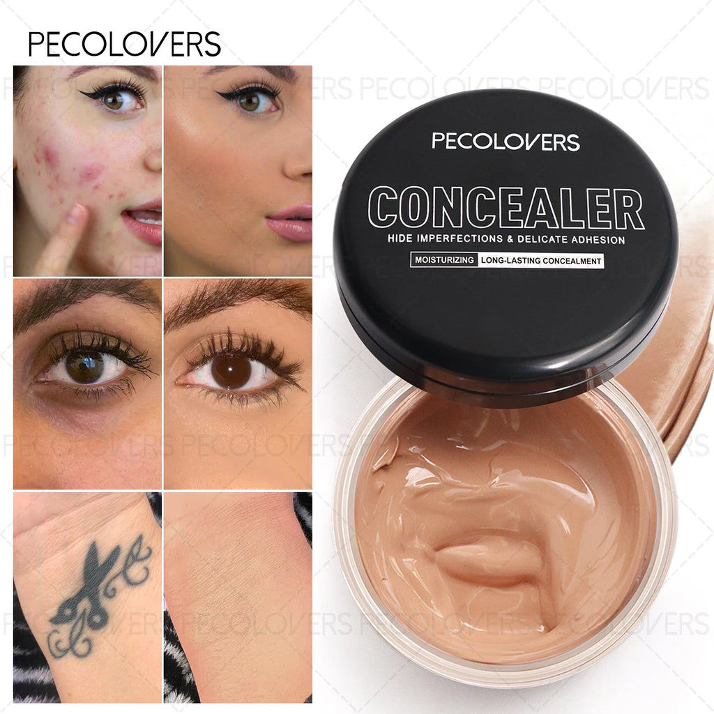 1PC Waterproof & Sweatproof Concealer Cream, Long-Lasting Foundation Paste, Full Coverage, Matte Finish for All Skin Types Zpaxo