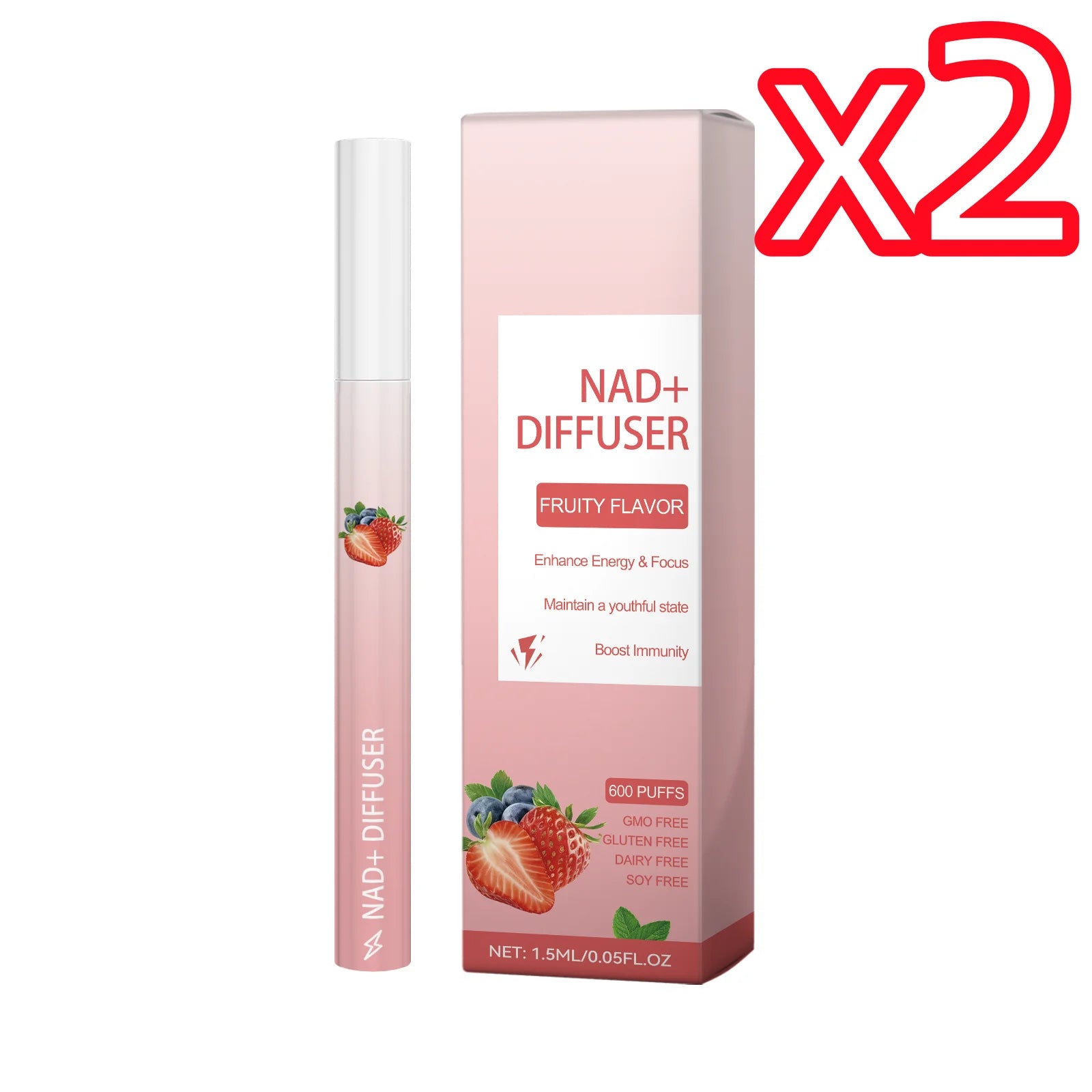 NAD+ Herbal Energy Diffuser Stick | Focus, Immunity & Vitality Herbal Inhalation Diffuser Zpaxo 1pc boxed x 2