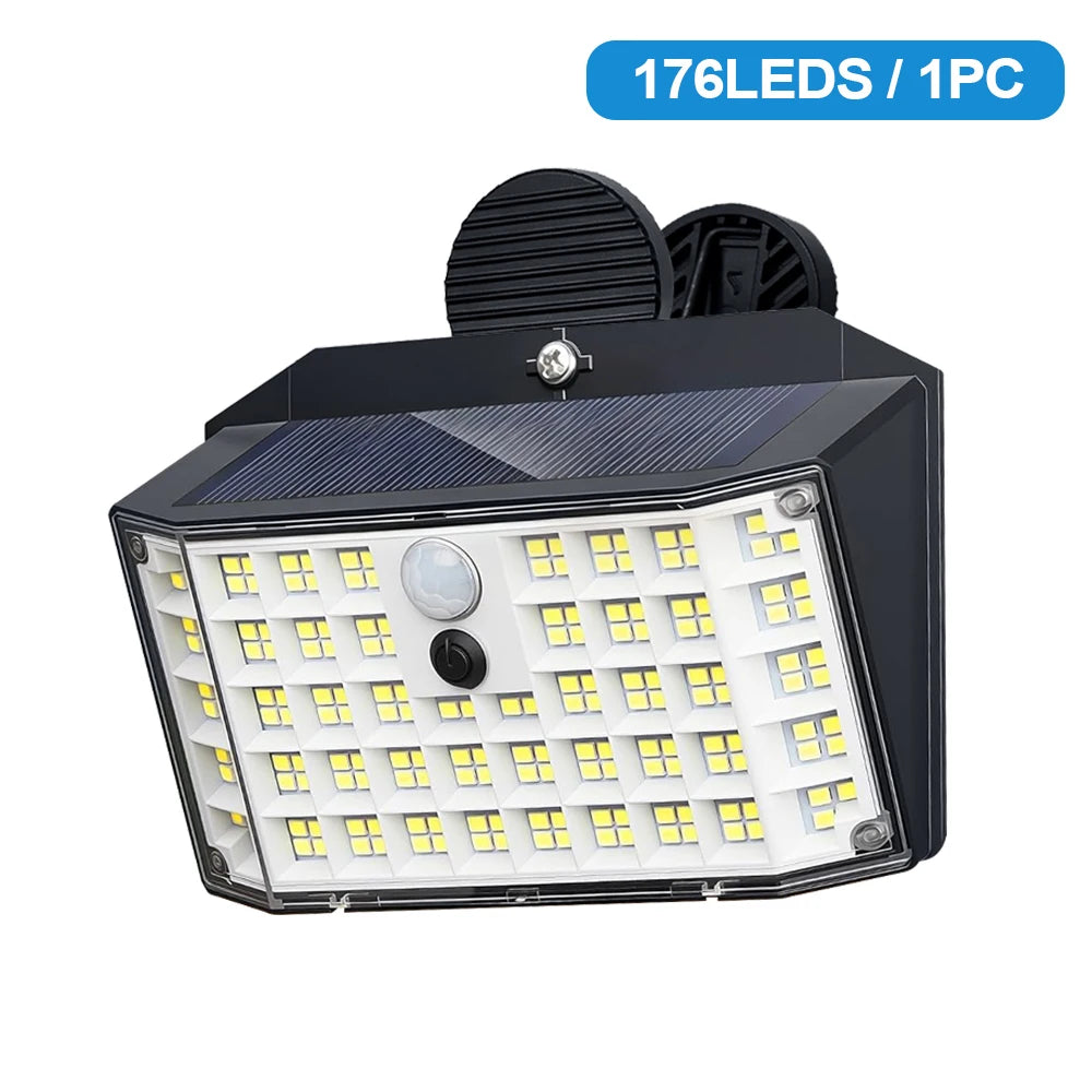 176LED Clip on Solar Lights Outdoor 600LM Solar Motion Lights Outdoor With 180° Wide Angle IP65 Waterproof Portable Solar Fence Zpaxo 176LED-1PCS