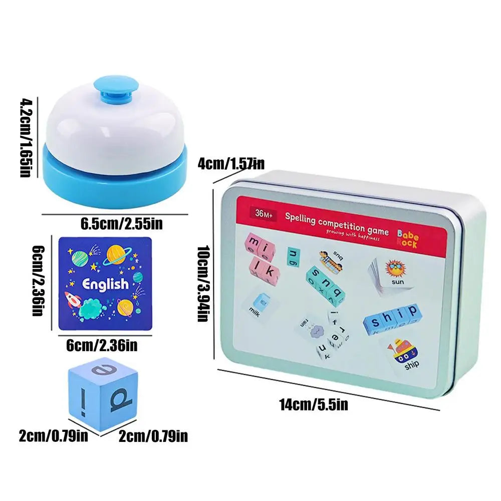 Word Games Kids Wooden Preschool Activities Literacy Flash Cards Ages Zpaxo Blue China Mainland