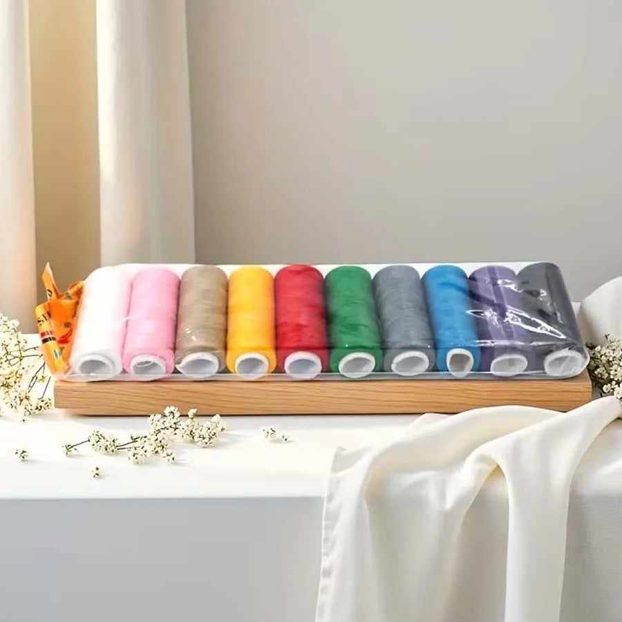 10-Pack Polyester Sewing Thread Rolls – Machine & Hand Embroidery Sewing Thread Set Zpaxo 10pcs Random Colors
