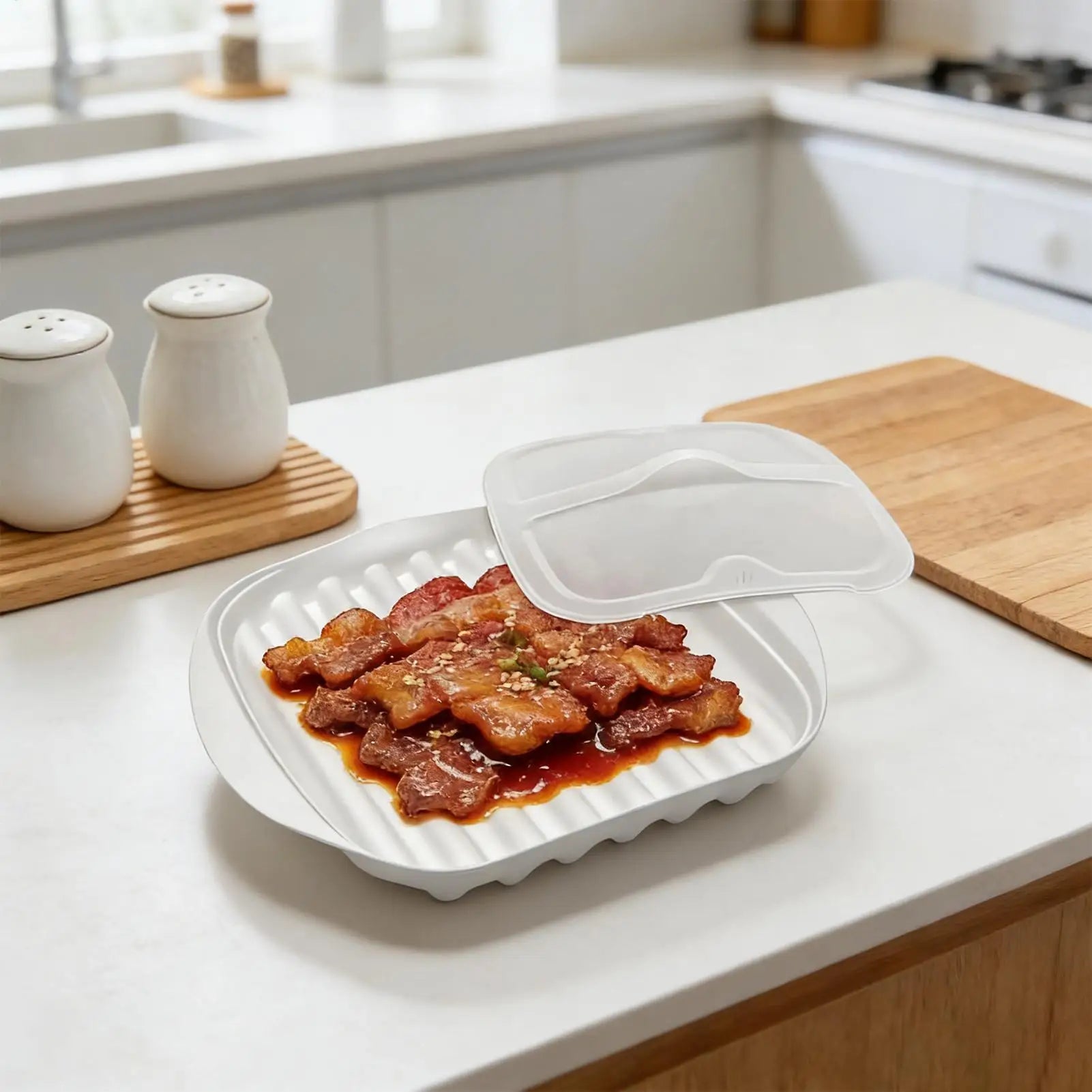 Bacon Microwave Tray Non-Sticky Kitchen Gadgets Bacon Cooker for Microwave Oven for Pizza Meat Hot Dogs Sausage Tacos Meal Prep Zpaxo