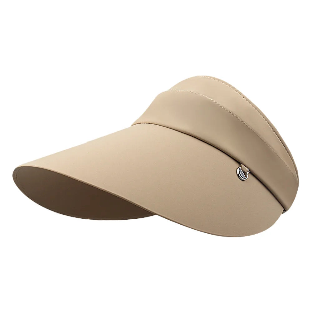 Summer large brimmed sun ha women's sun protection beach hat breathable and UV resistant sun hat fisherman hat Zpaxo Brown sun hat