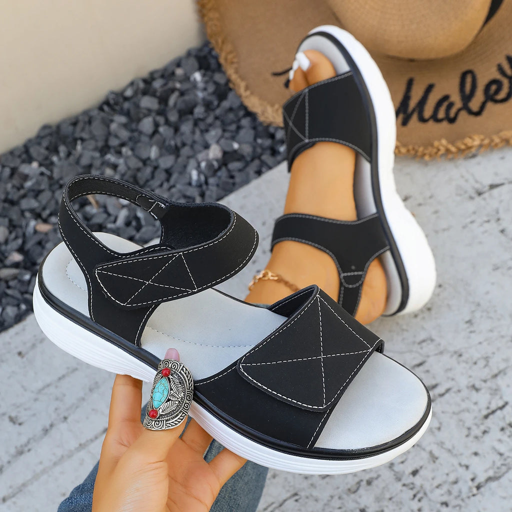 Trend Women Casual Sandals Summer Retro Flat Open Toe Outdoor Shoes Comfortable Lightweight Shoes Wedge Platform Sandals Female Zpaxo