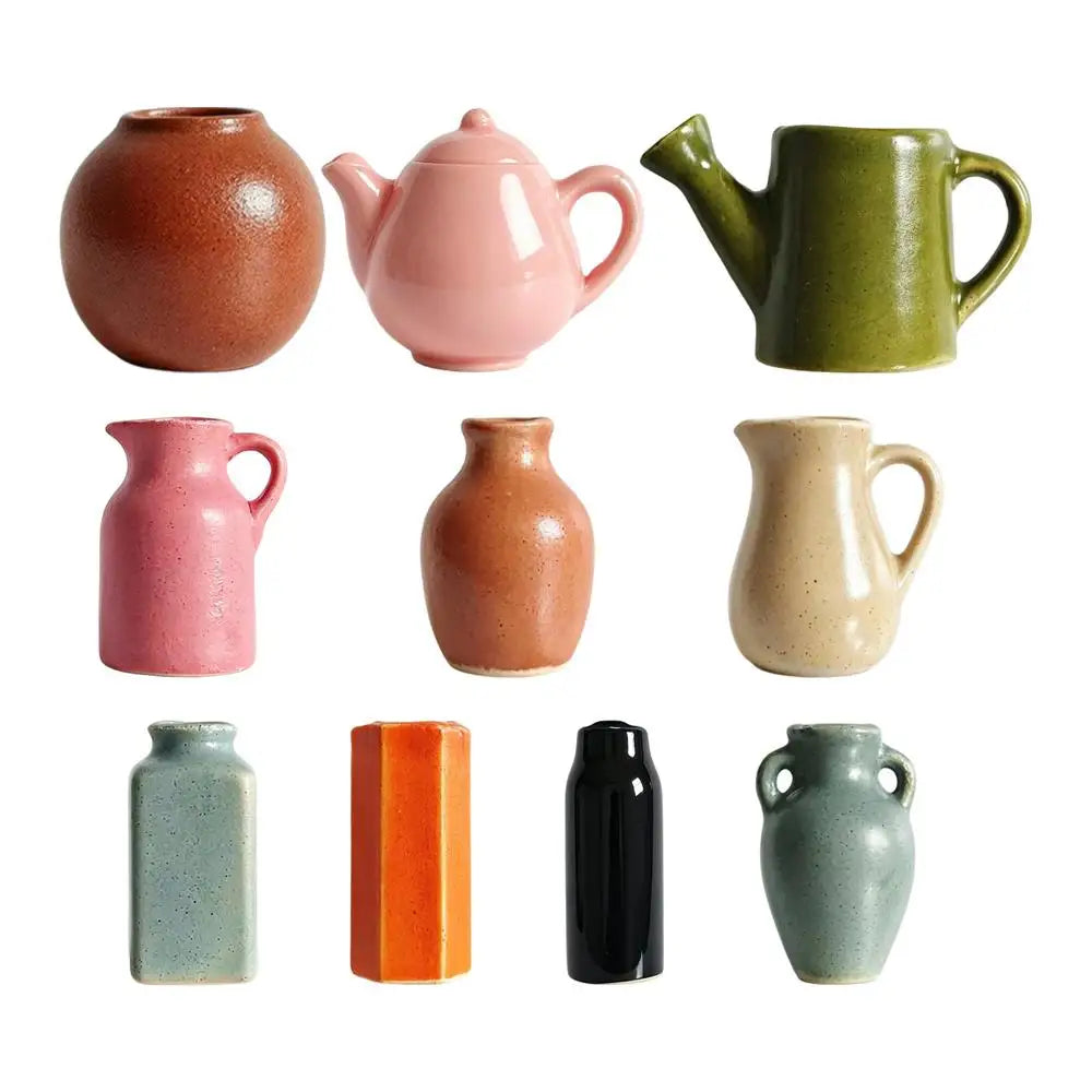 Vase Magnets for Fridge 3D Decorative Small Stickers 10-Piece Vase Magnets with Artificial Flowers for Home Office Dorm Kitchen Zpaxo China Mainland 10pcs