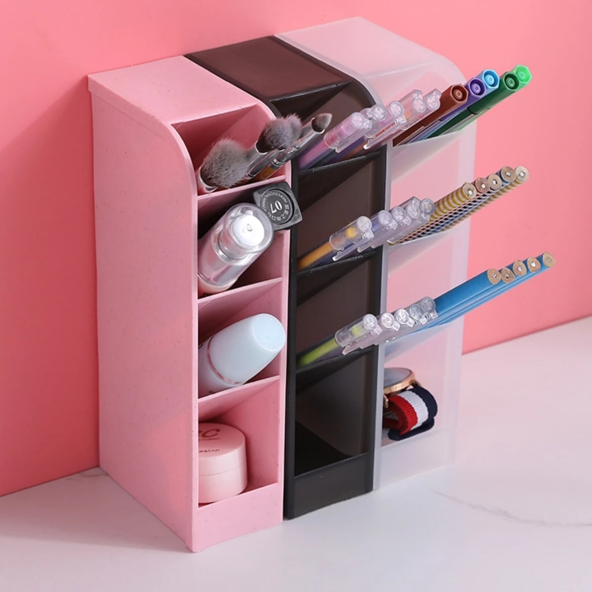 Multi-level Stationery Container Multi-layer Pen Holder Desktop Storage For Office School Home Creative Desktop Storage Gear Kit Zpaxo