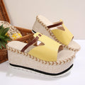 2026 Summer Women's Wedges Fashion Outdoor Sandals Ladies Platform Zpaxo YELLOW 34