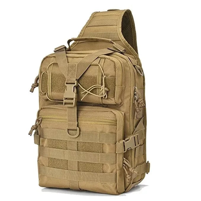 Leisure travel waterproof and wear-resistant crossbody backpack mountain climbing and cycling sports multi-functional chest bag Zpaxo Brown chest bag