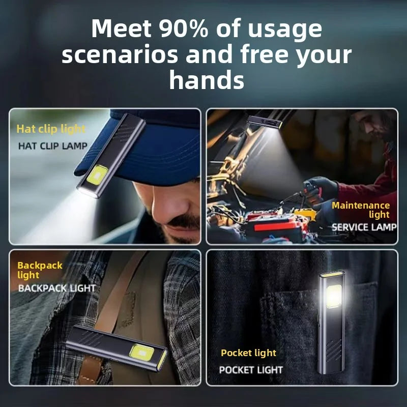 ESMARTER 800LM Rechargeable Magnetic Mini LED Keychain Flashlight