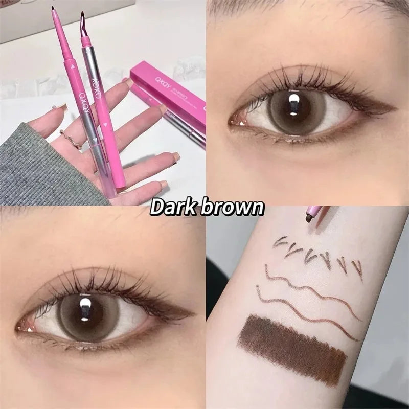 1 Punk Red Eyebrow Eyeliner Gelpencil Angled Brush Smudge-proof Zpaxo Dark Brown A