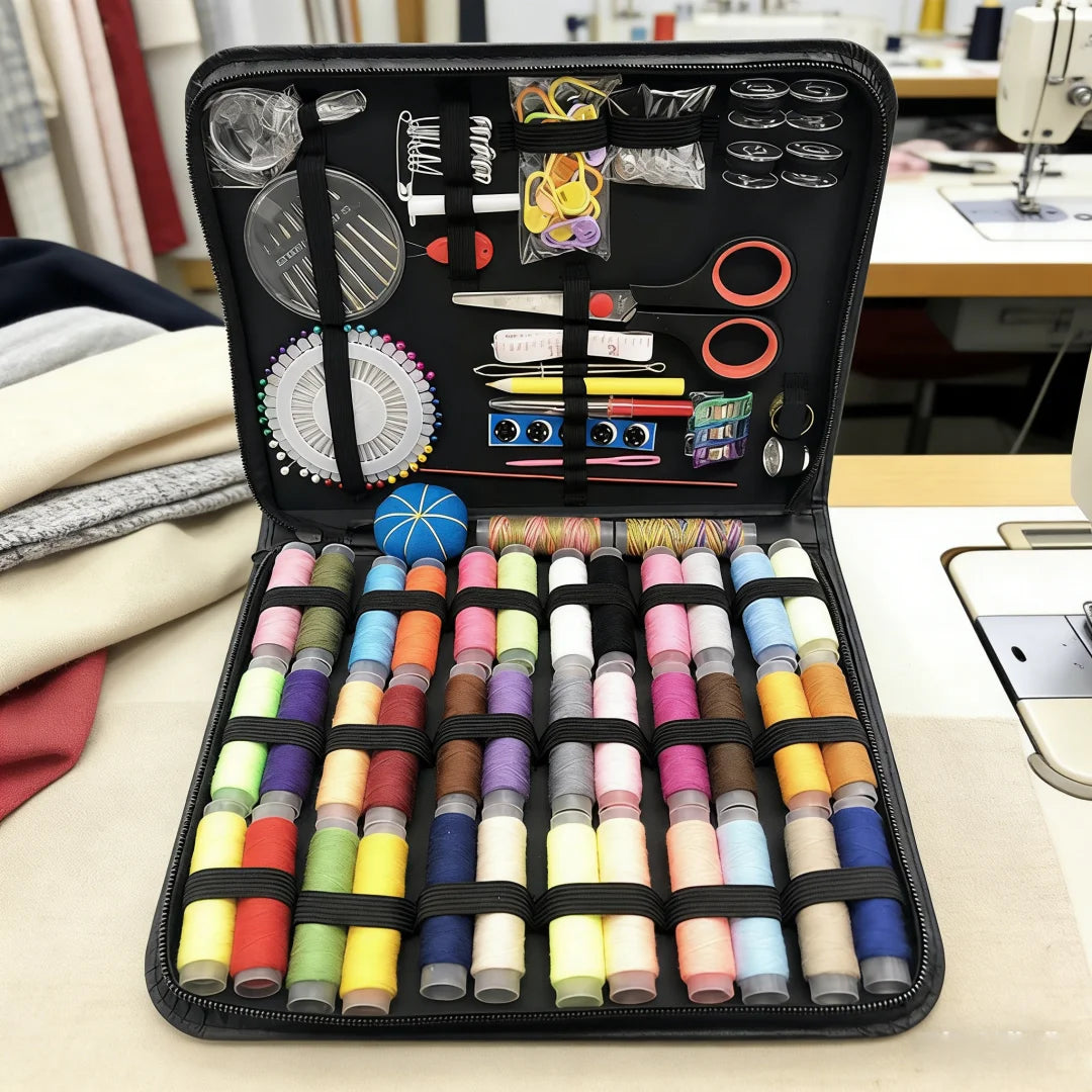 Sewing Kit Complete Set with Threads Needles Scissors Tape Measure Buttons and More for DIY Handcraft Projects Home and Travel Zpaxo Default Title