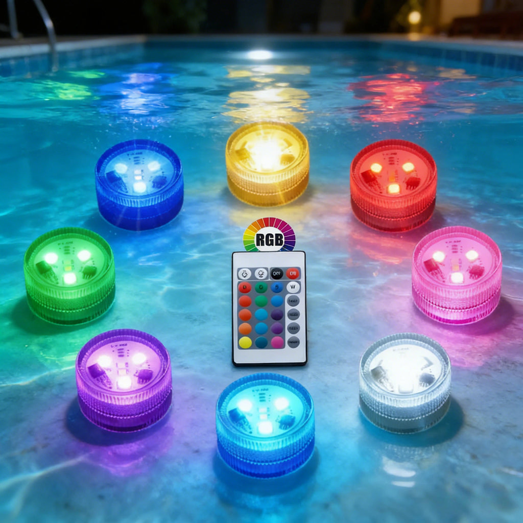 Outdoor RGB Underwater Light 16 Colors Submersible LED Pool Remote Zpaxo