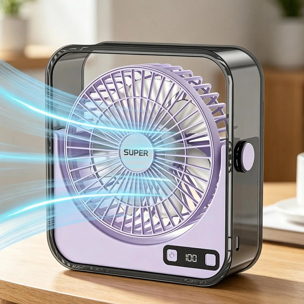 Small Desk Fan Speed Adjustable Long-lasting Silent Tabletop Office