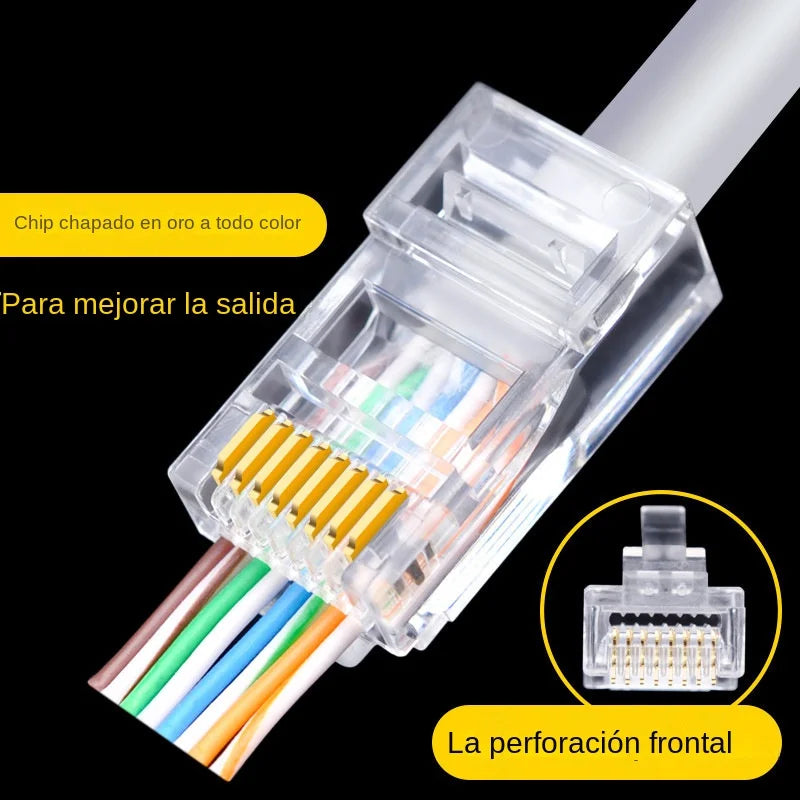 RJ45 Ethernet Cables Module Plug Network Connector Crystal Heads Cat5