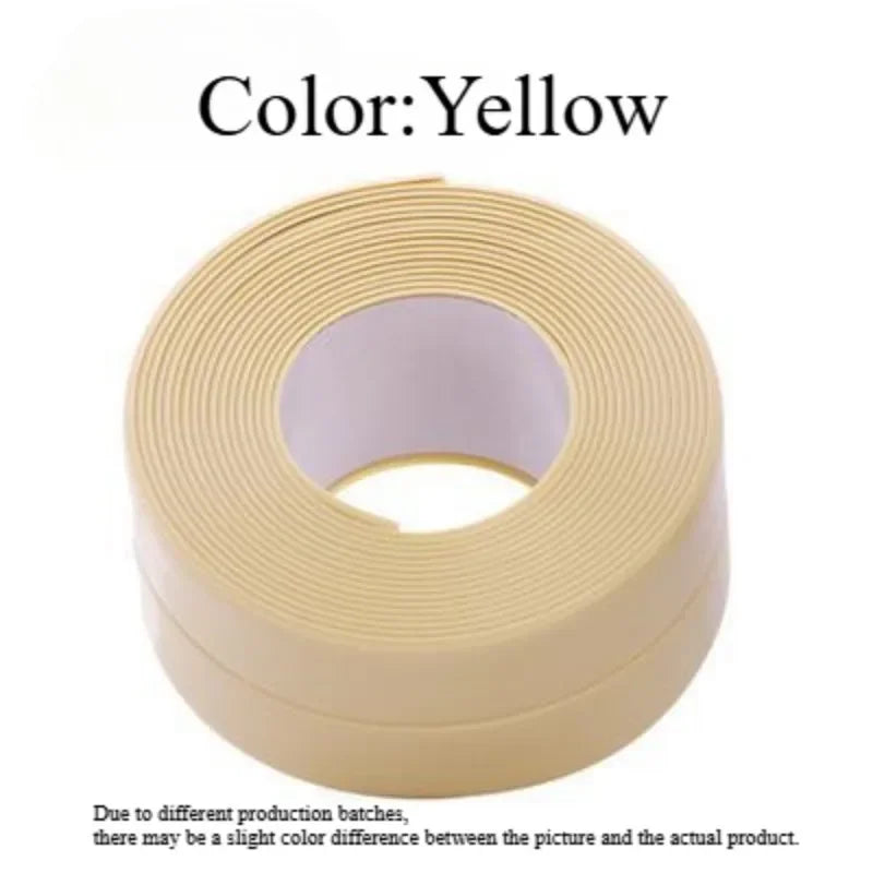 1 Roll of Waterproof White PVC Self-Adhesive Tape - Perfect for Bathroom, Sink & Kitchen - Super Strong Stickiness! Zpaxo Yellow 3.2m 2.2cm