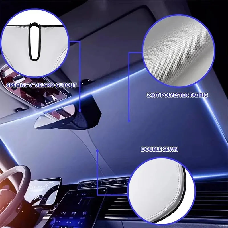 Folding Car Windshield Sunshade – UV & Heat Protection Visor