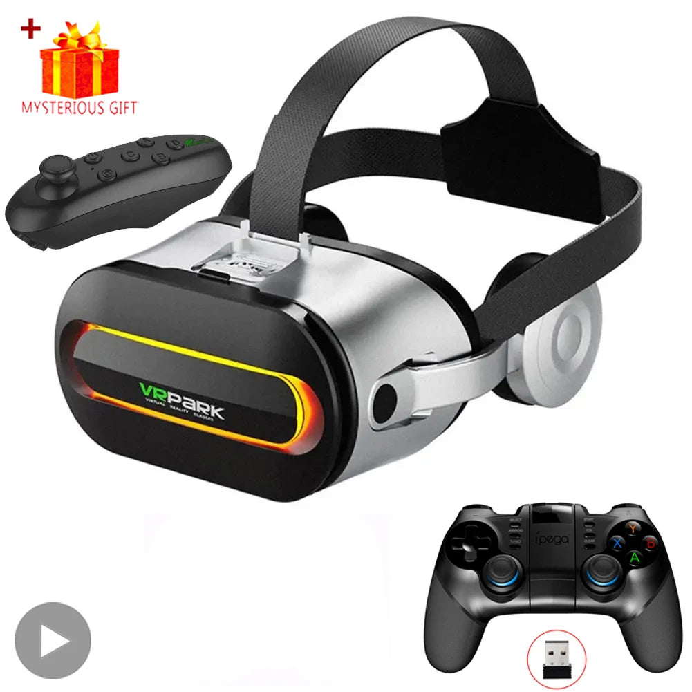 VRPARK J60 3D VR Headset – Bluetooth 5.0 & Built-In Headphones VR Headset Zpaxo