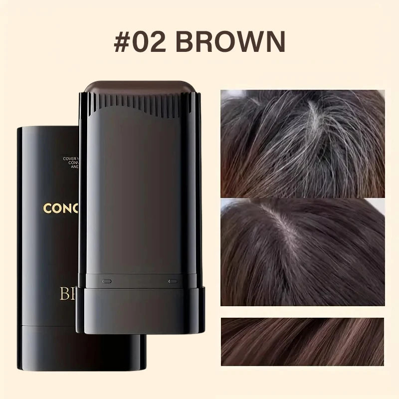3-In-1 Hair Coloring Stick with Comb Teeth,Temporary Hair Color Corrector,Quick Gray Coverage,Unisex 20g Portable Hair Dye Stick Zpaxo 02brown
