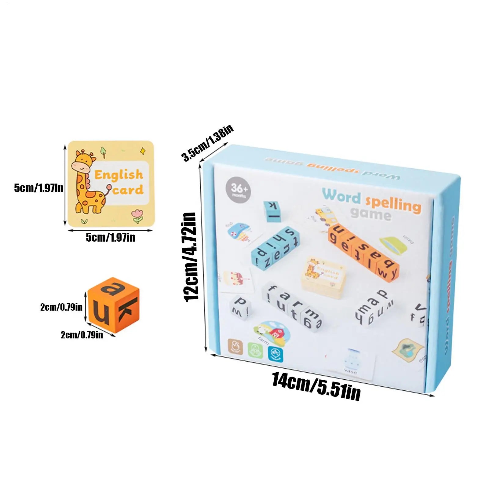 Wooden Alphabet Spelling Learning Toy Preschool Word Building Game