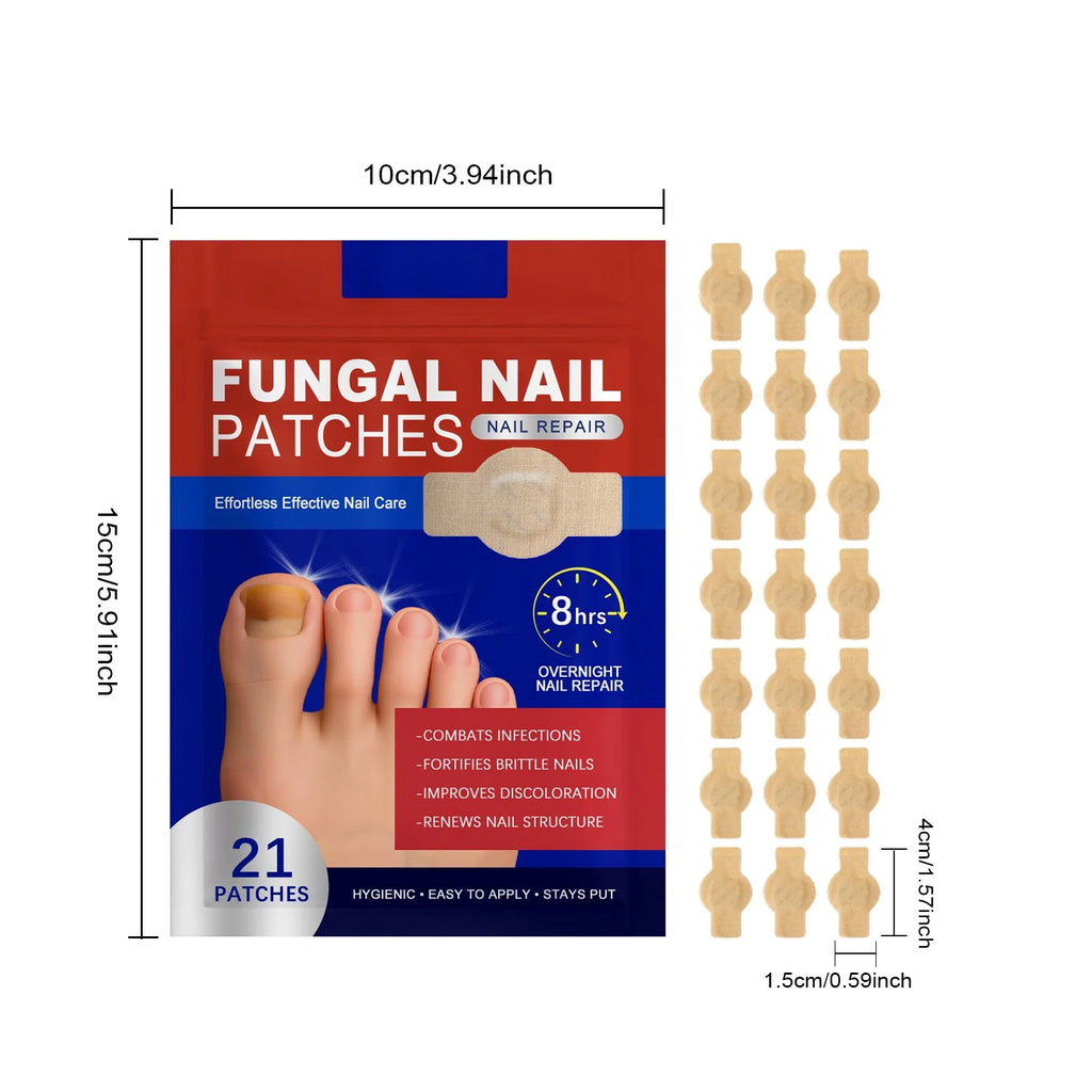 21-Piece Fungal Nail Repair Patches – Ingrown & Damaged Nail Nail Care Patches Zpaxo