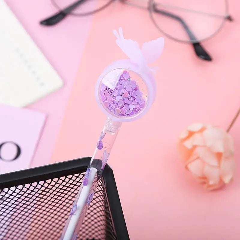 Sequin Butterfly Gel Pen – Cute Cartoon Student Writing Pen