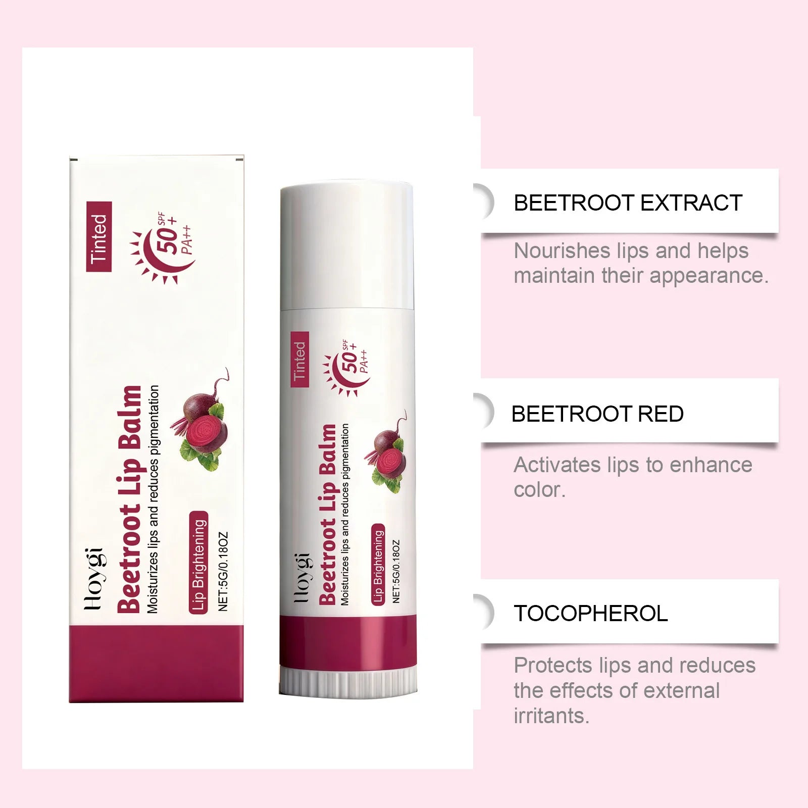 Hoygi SPF 50+ Lip Balm – Kojic Acid, Ceramide & Beetroot SPF Lip Balm Zpaxo