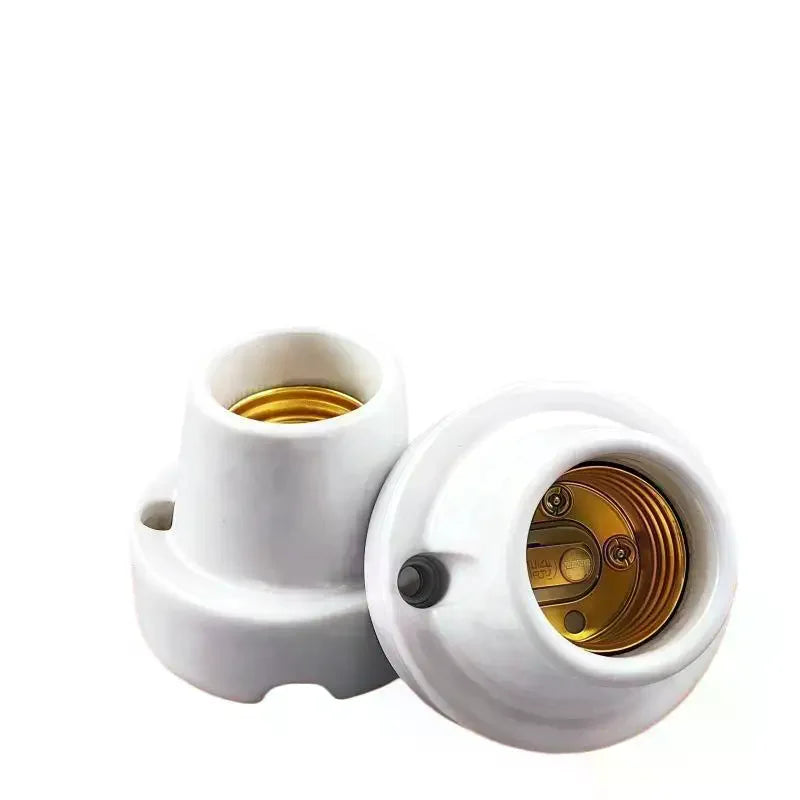 1Pcs Lighting Fittings E27 Holder Outdoor Engineering Modified Lamp Base Socket Screw Ceramic Waterproof Explosion-proof Lamp Zpaxo