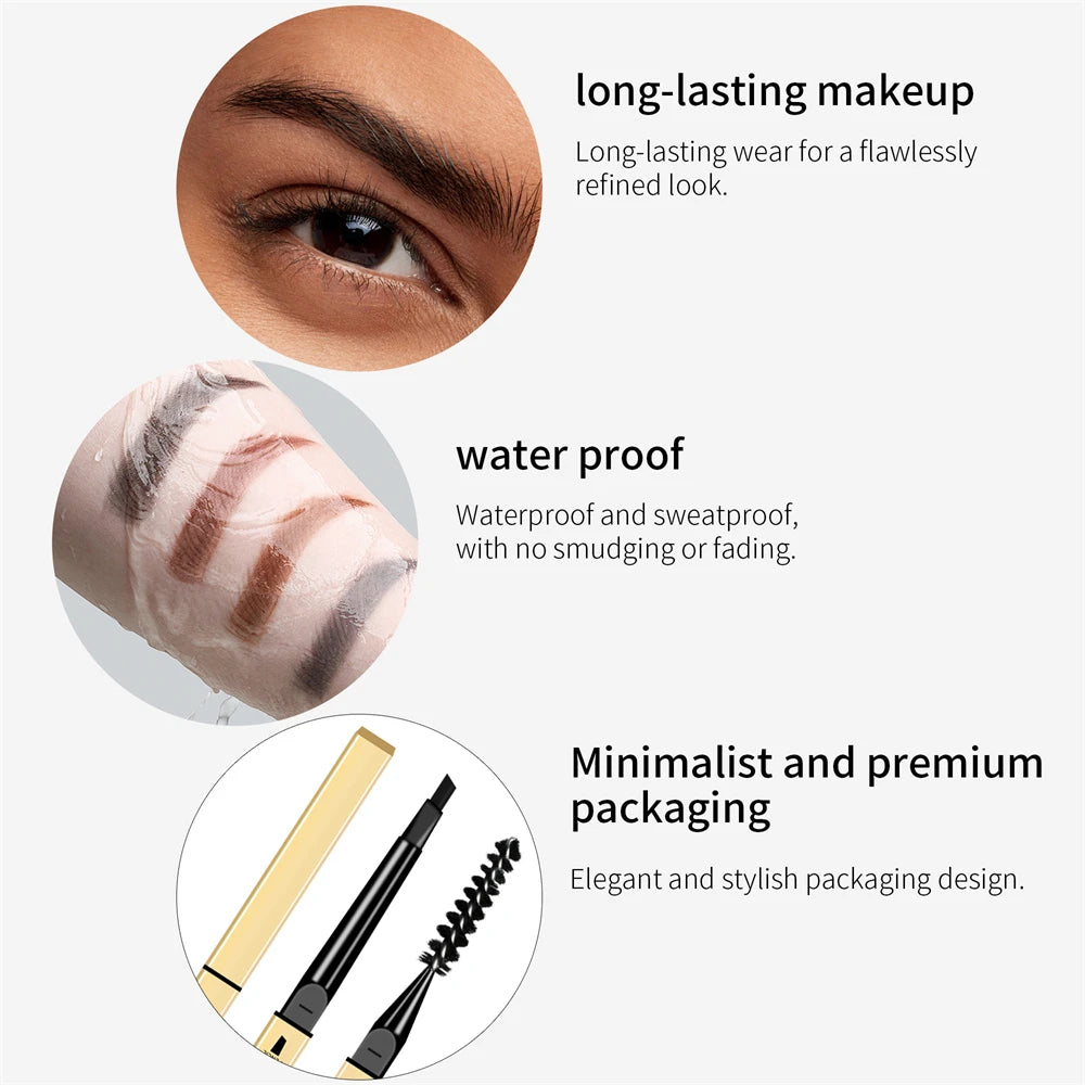 1 Small Gold Bar Double-ended Eyebrow Pencil 3D Shape Long-lasting Zpaxo