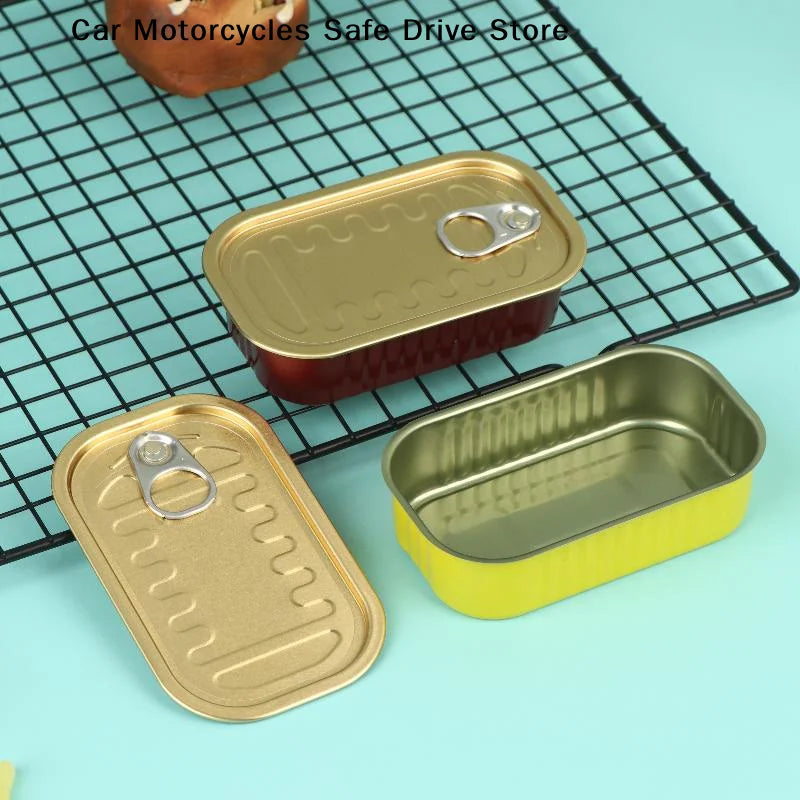 CM2Pcs Empty Mini Tin Box Sealed Food Can Pull Ring Cover Metal
