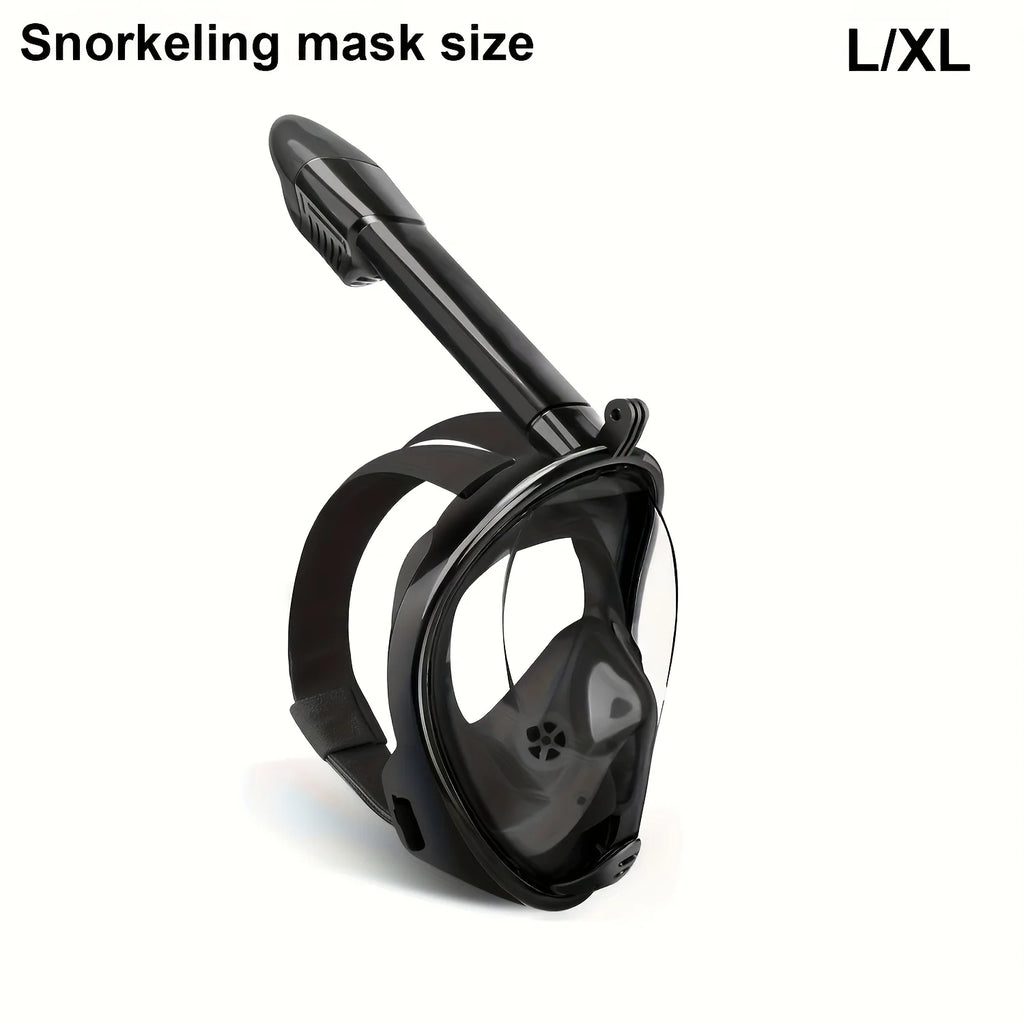Full Face Snorkel Mask , Dry Top Anti Fog Design, Warm-Weather Swim Practice Snorkeling Activities, One Piece Adult Snorkel Zpaxo