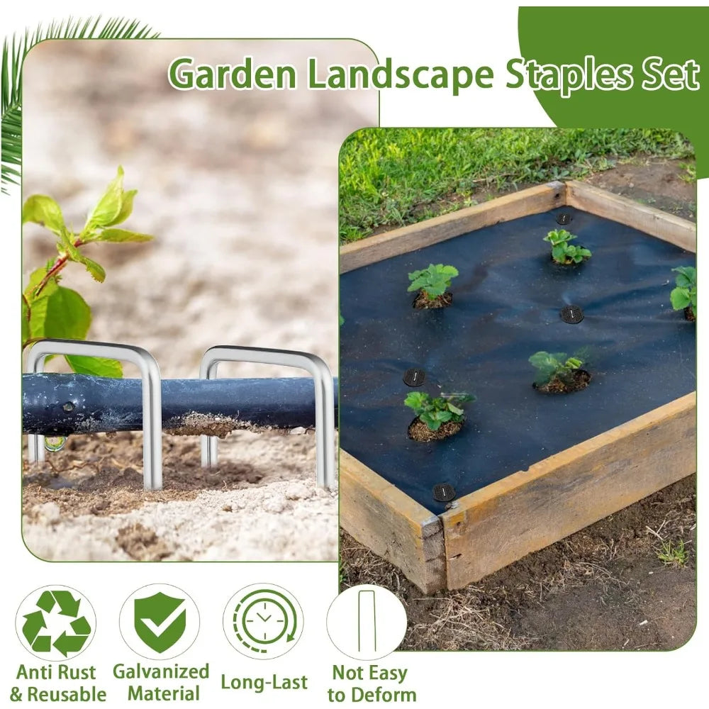 U-Shaped Garden Ground Pegs & Washers – 100 or 200 Pack