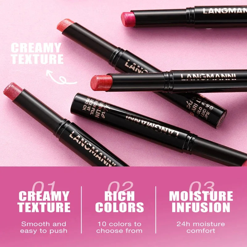 Diamond Pearlescent Lipstick Waterproof Long Lasting Non-stick Cup Matte Velvet Shiny Lipsticks Red Sexy Lips Makeup Cosmetics Zpaxo