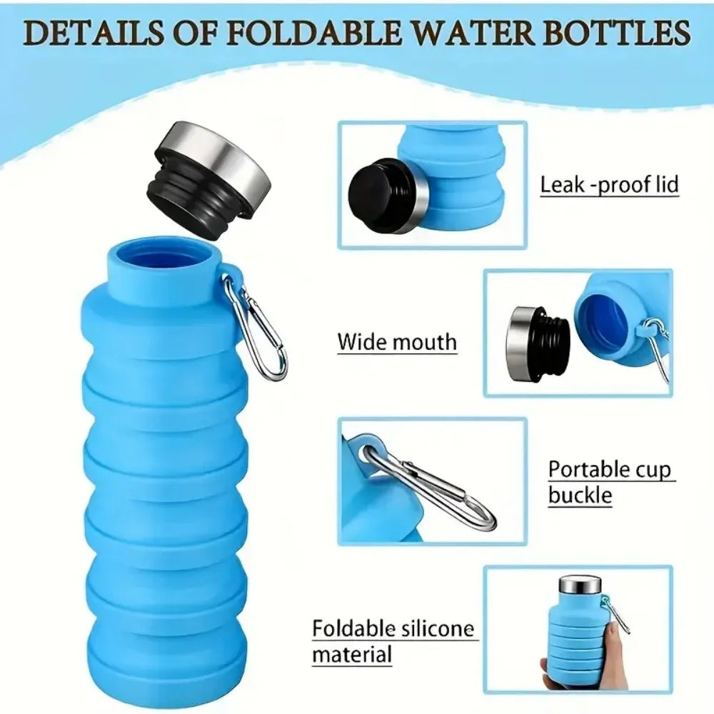 Collapsible Cup Food Grade Silicone Water Bottle Portable Outdoor Zpaxo