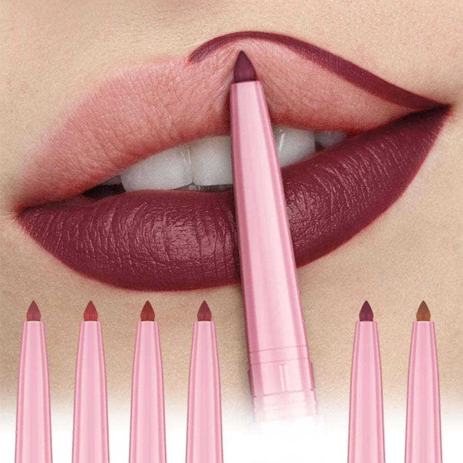 Waterproof Matte Lip Liner Contours Lips Shades Sexy Red Lipstick
