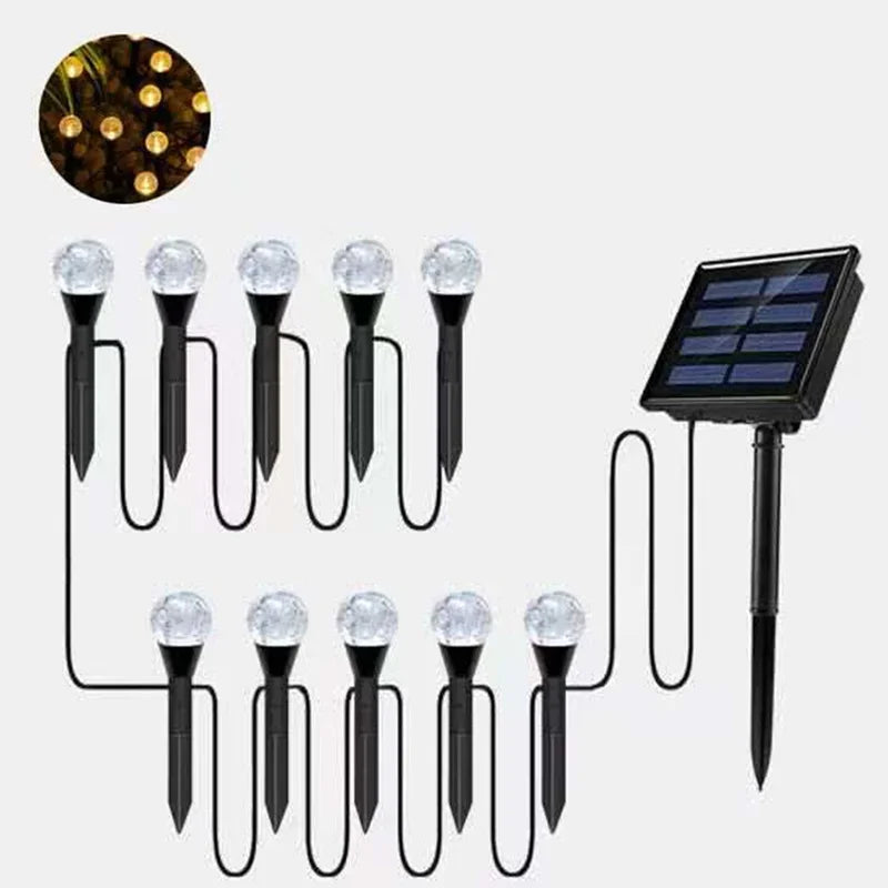 RGB Solar Garden Light String Waterproof Christmas Decoration Lights 2026 Lawn Chain Lamp for Outdoor Festive Lighting Zpaxo Warm-10LED China Mainland