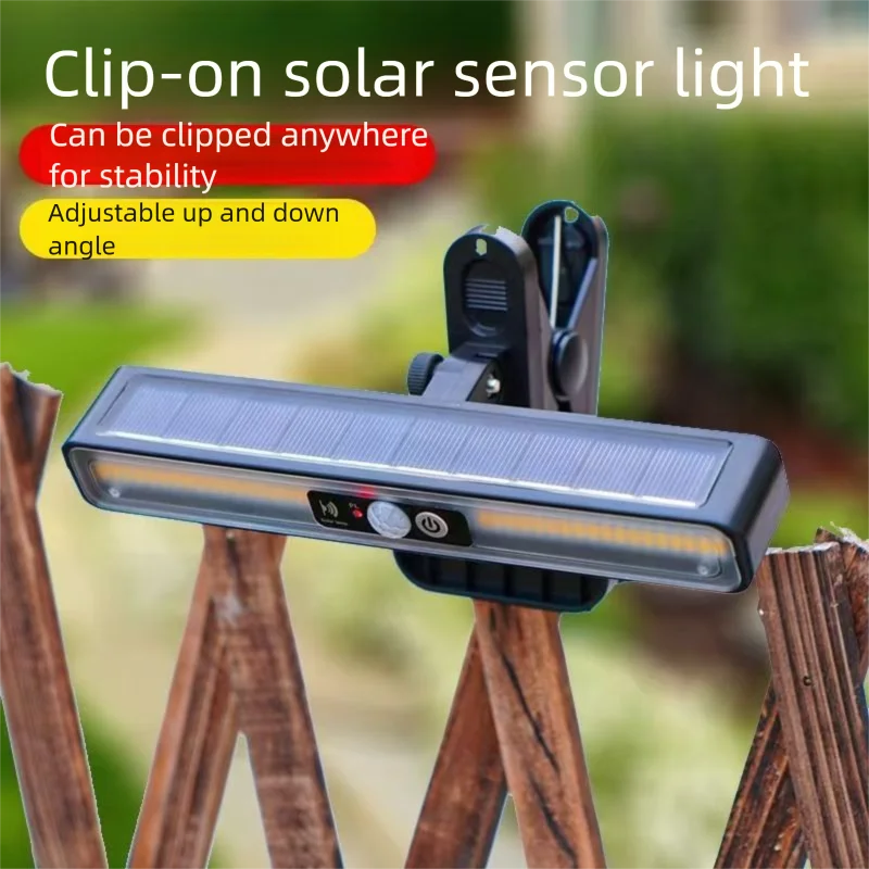 Solar Panel Clip Lamp Waterproof Outdoor Lighting Courtyard Garden