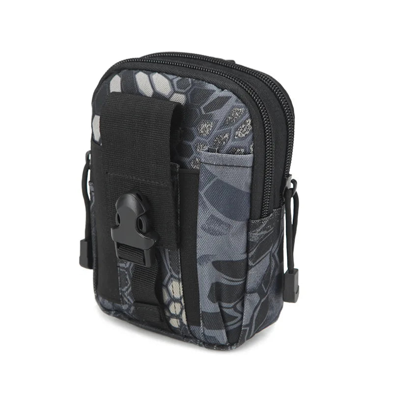 Molle Pouch Belt Waist Men Small Pocket Survival Tool Bag Running Zpaxo Black Python