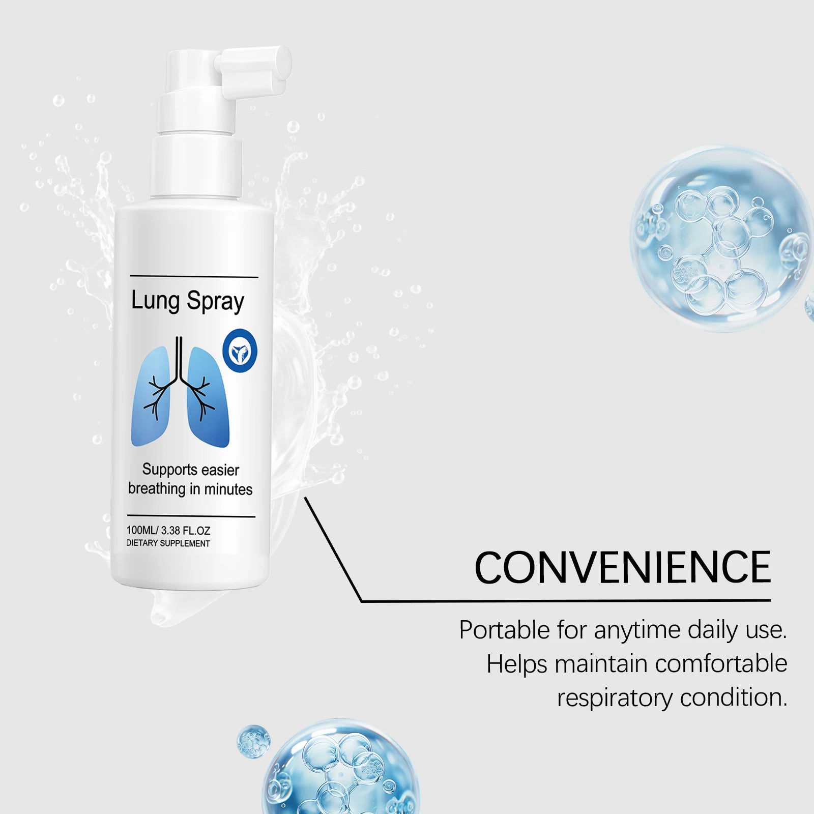 Organic Herbal Lung Cleansing Spray | Mucus & Throat Relief Herbal Throat Spray Zpaxo