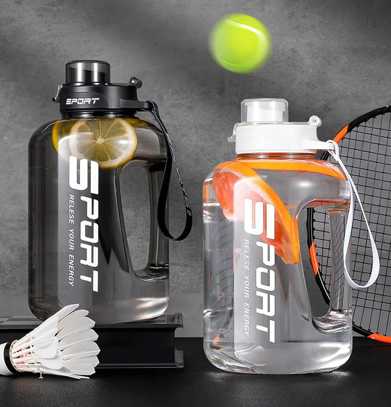 Large Capacity Water Bottle Straw Lid Sports Gym Kettle Camping