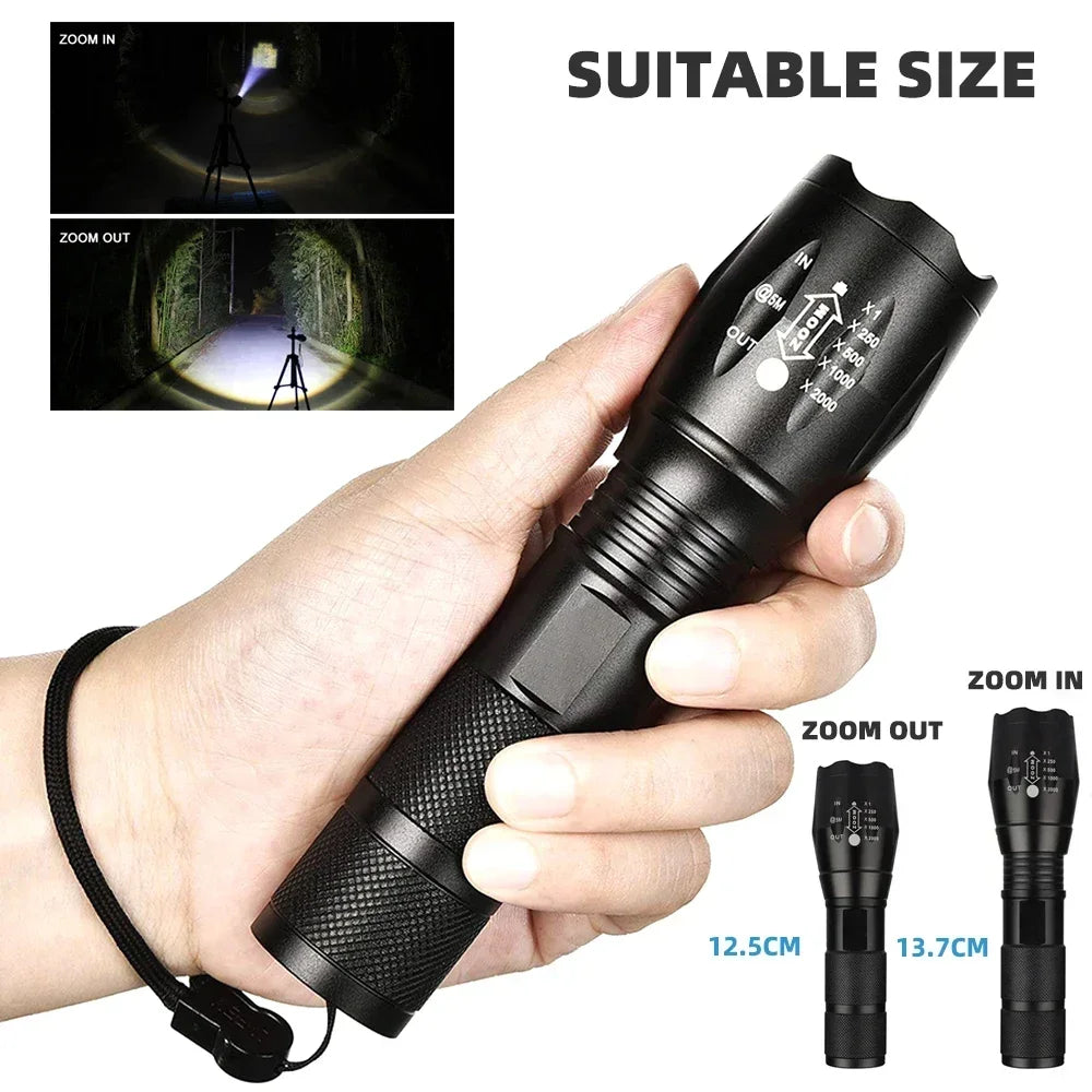 KDULIT T6 LED Flashlight 2000lm – 5 Modes Zoomable Waterproof