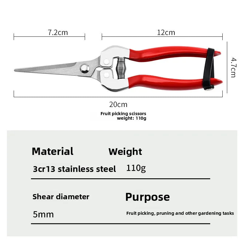 Stainless steel pruning shears, orchard fruit picking shears, orchard fruit trees, flower branches grafting scissors tools Zpaxo