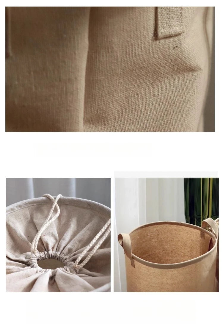 Fabric dirty clothes basket folding large dirty clothes bucket clothes storage bucket drawstring storage bucket Zpaxo