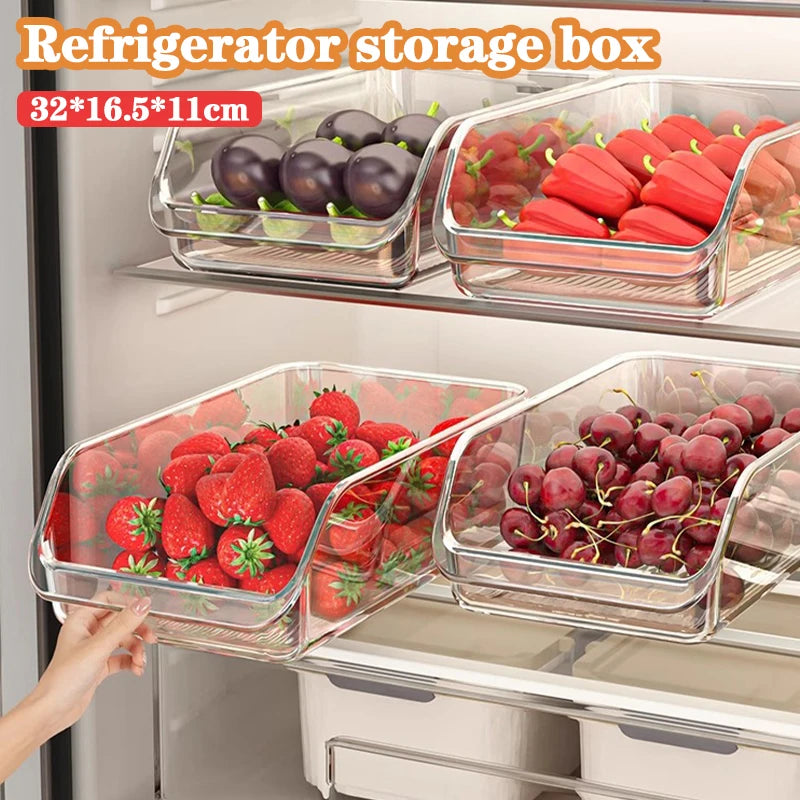 Clear Fridge Organizer Open Drawer Snack Storage Box Multifunctional Zpaxo
