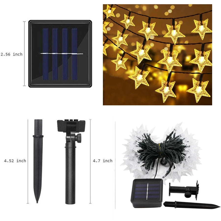 Solar Star Light RGB Warm Christmas Decoration Twinkle Fairy Lamp Zpaxo Warm White 22M 200Light (8 Mode