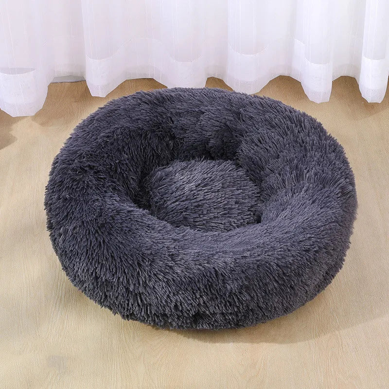 Soft Pet Dog Cat Bed Plush Full Washable Calm Donut Comfortable