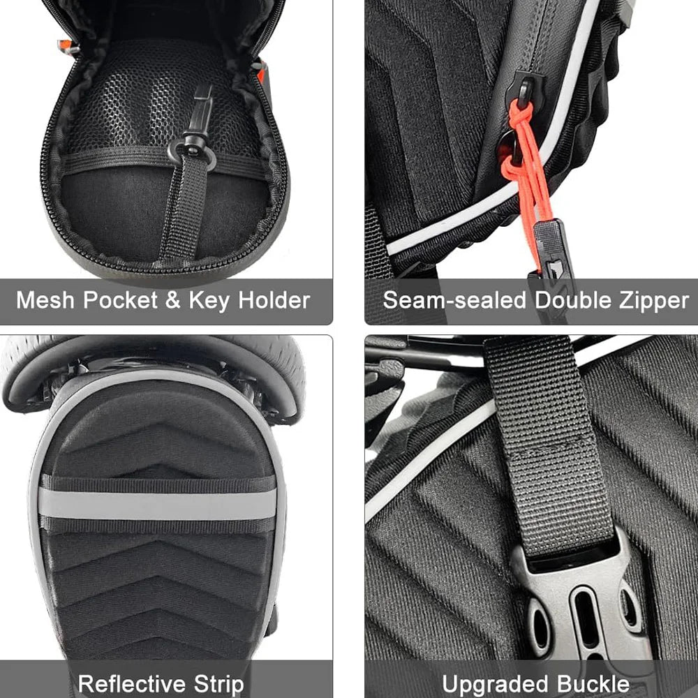 Toptrek Bike Seat Bag Waterproof Bicycle Saddle Bag Under Seat Reflective Bicycle Under Seat Pouch for MTB Road Bike Accessories Zpaxo