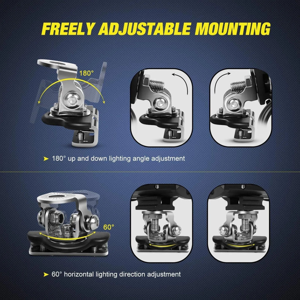 Stainless Steel Pillar Hood Led Work Light Bar Mounting Bracket