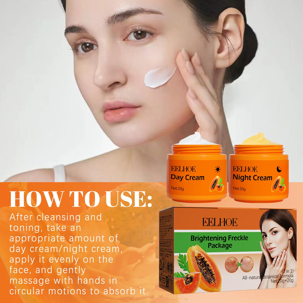 Papaya Day & Night Face Cream Set – Dark Spot & Freckle Corrector Brightening Face Cream Zpaxo