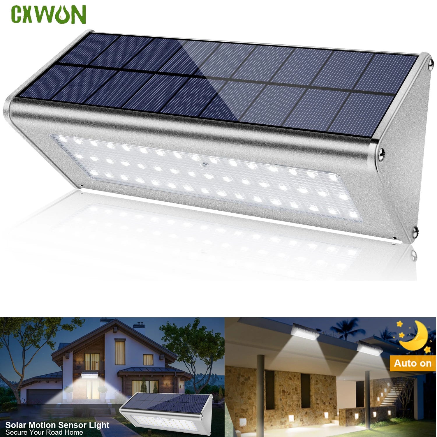 Solar 48LED Light Outdoor Waterproof Aluminum Radar Motion Sensor Zpaxo